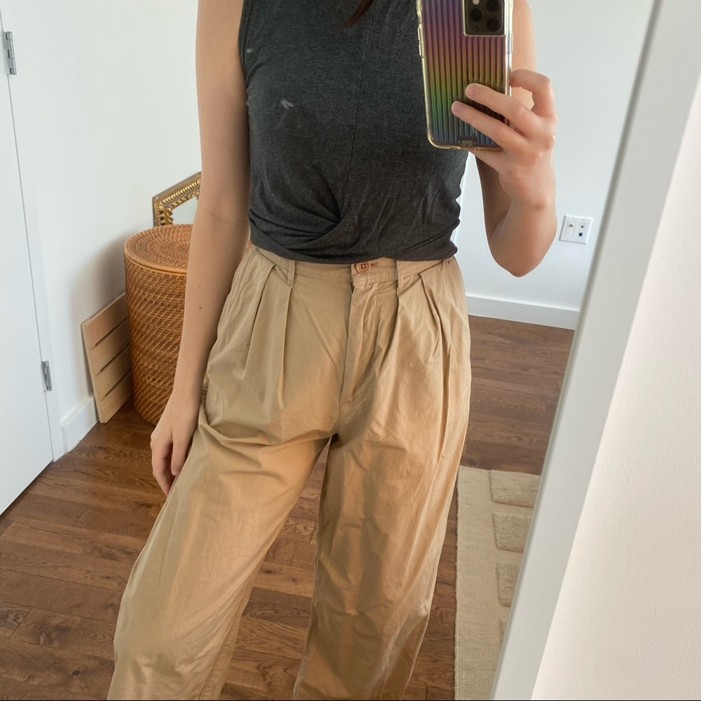 Aritzia Tan Wide Leg Pants